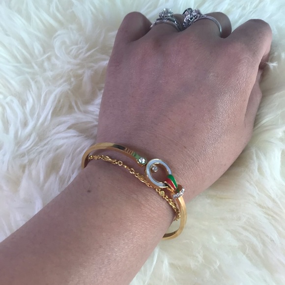 Gold silver or rose gold bangle bracelet - Picture 6 of 8